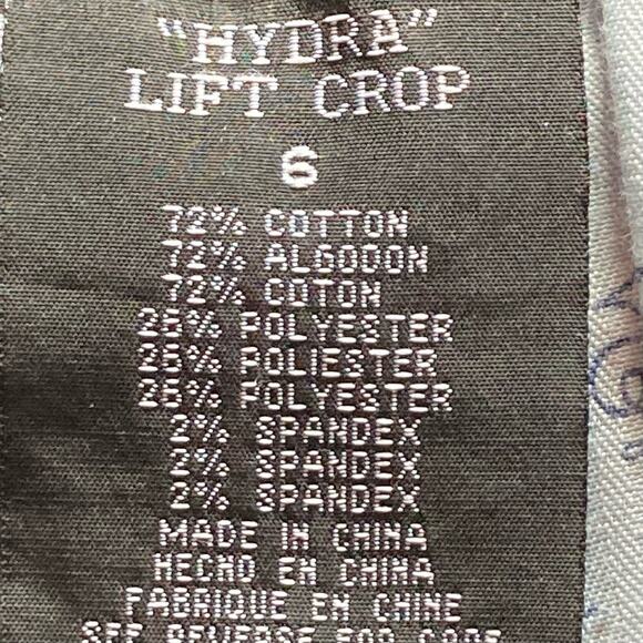 Hydraulic Crop Jeans Size 6 “Hydra Lift" Crop Medium Wash Printed Cuff - Picture 8 of 9